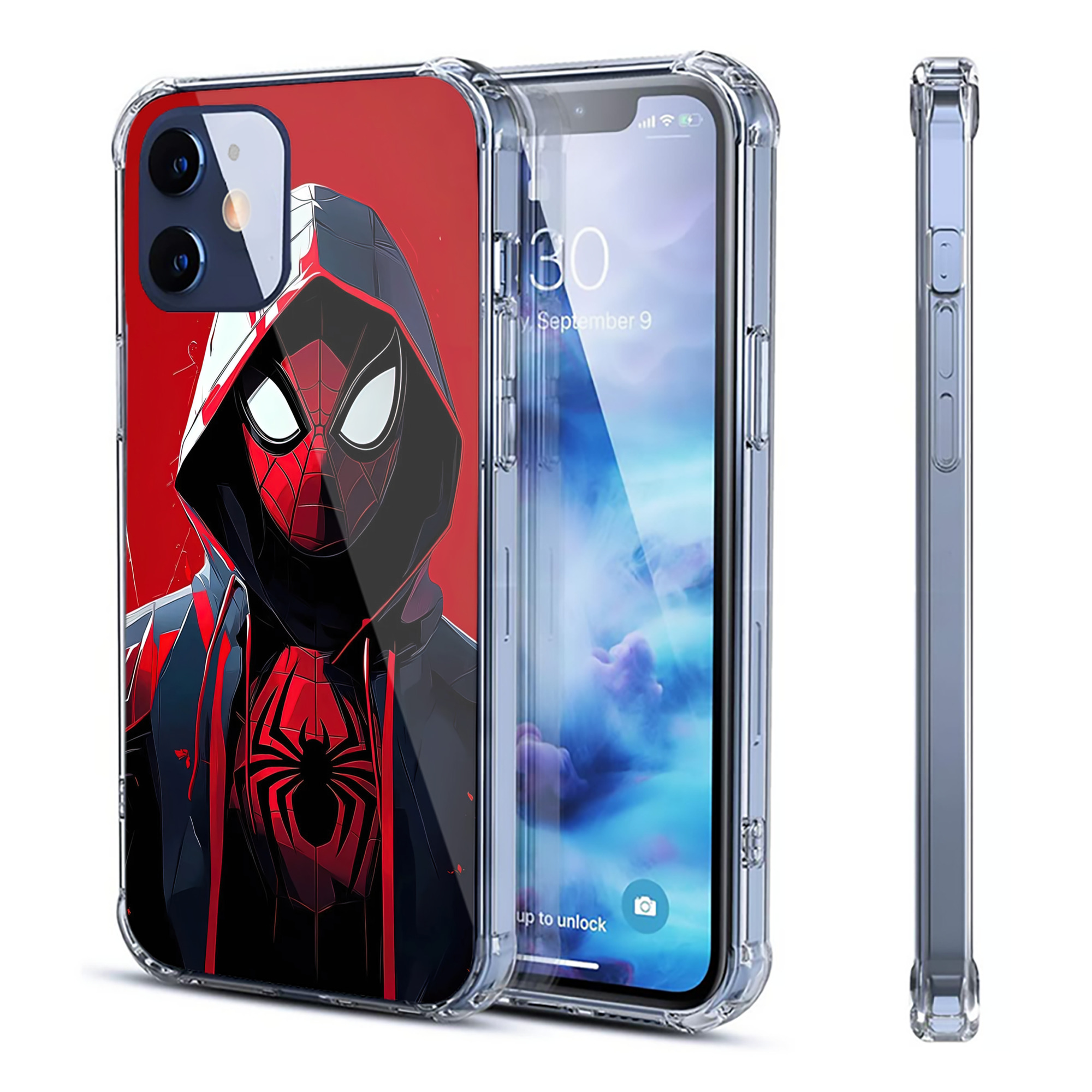（画像用） Spider Man スパイダーマン 【iPhone 12シリーズ対応】透明スマホケース（クリアソフトケース）